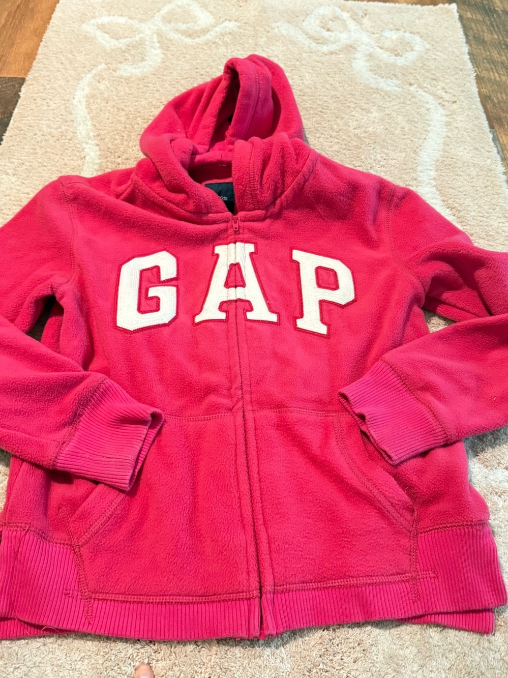 GAP Girls Bright Pink Fleece Zip-Up Hoodie